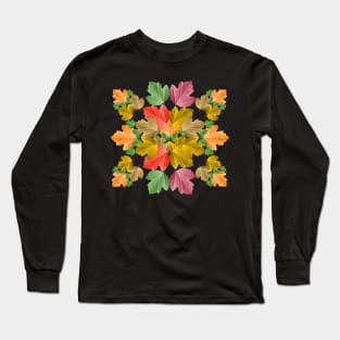 Colourful Leaves in Autumn Tree Leaf Deciduous Forest Trees Long Sleeve T-Shirt